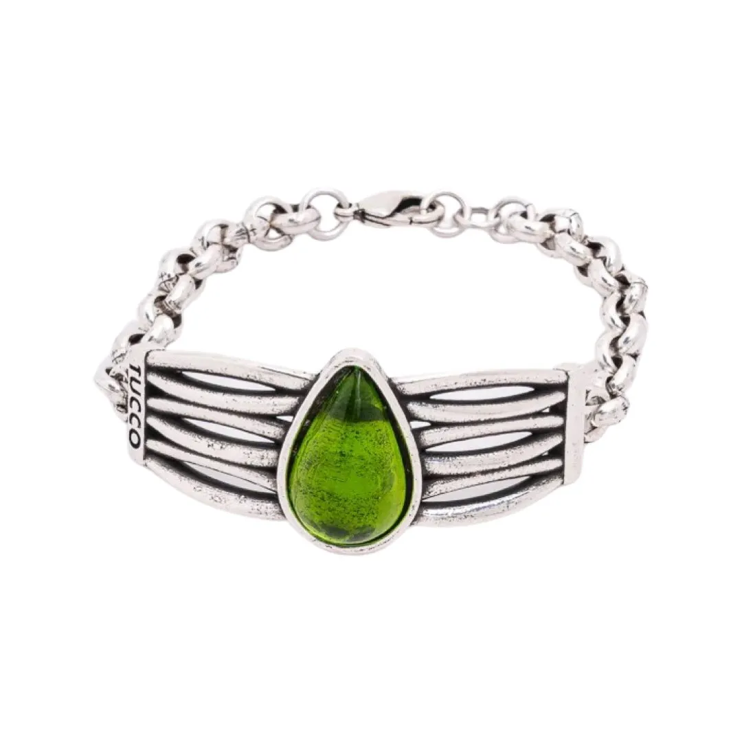 TUCCO ALHAMBRA GREEN MURANO BRACELET