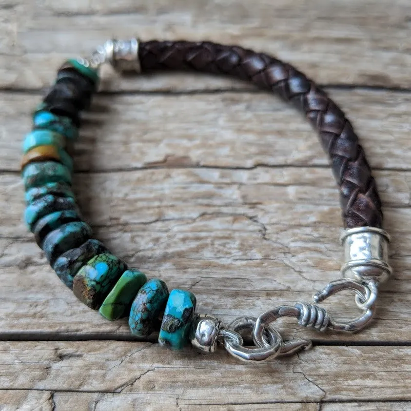 Turquoise Leather Bracelet - Men's/Unisex