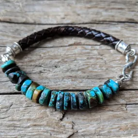 Turquoise Leather Bracelet - Men's/Unisex