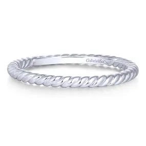 Twist Design Diamond Stackable Ring