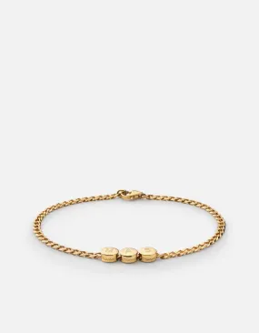 Type Chain Bracelet, Gold Vermeil