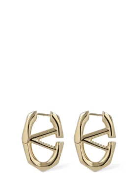 Valentino Garavani   V Logo boldies huggie earrings 