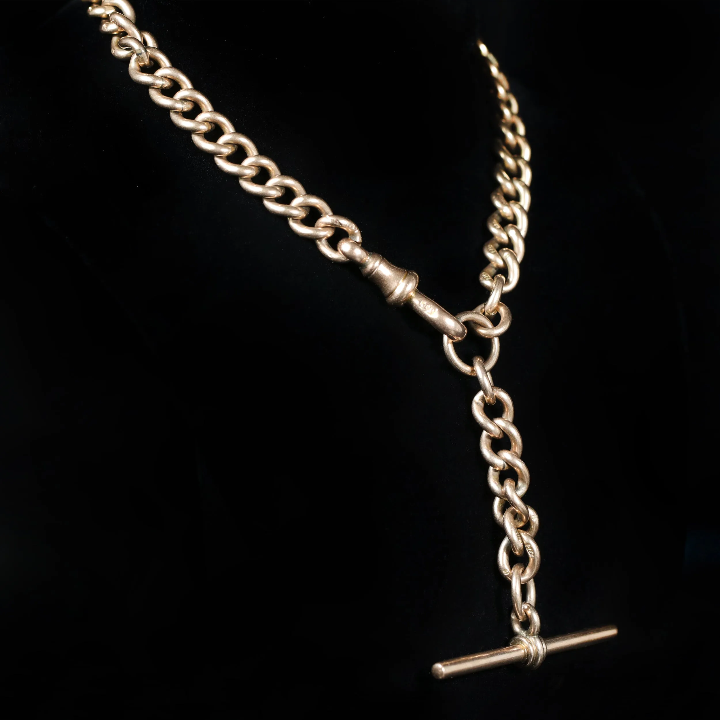 Victorian 9K Yellow Gold Albert Watch Chain