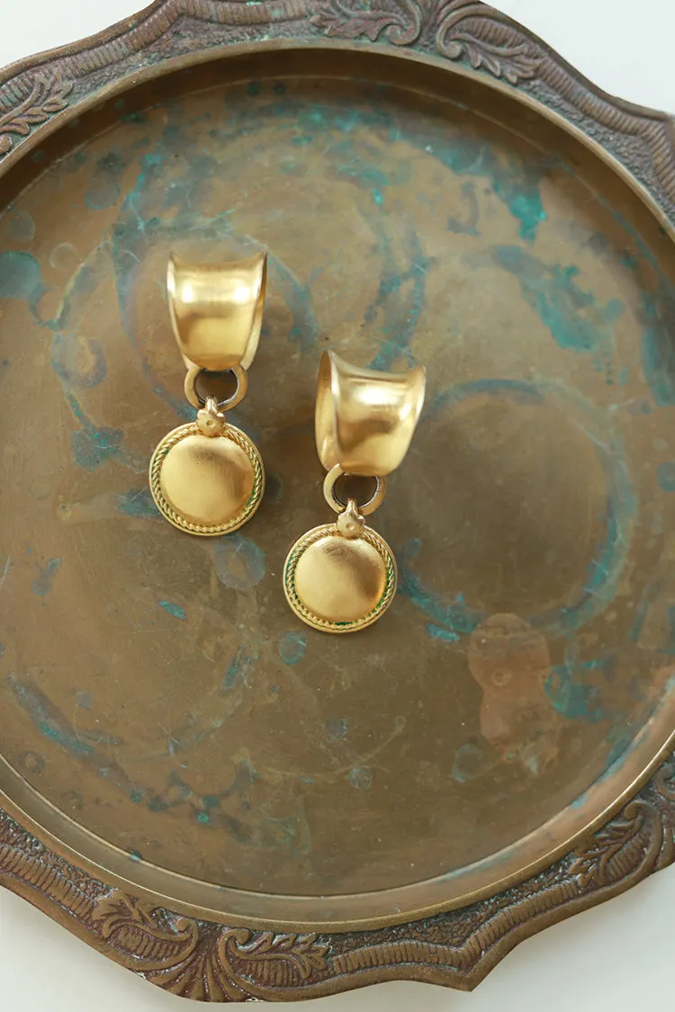 Vintage Gold Drop Clip-On Earrings