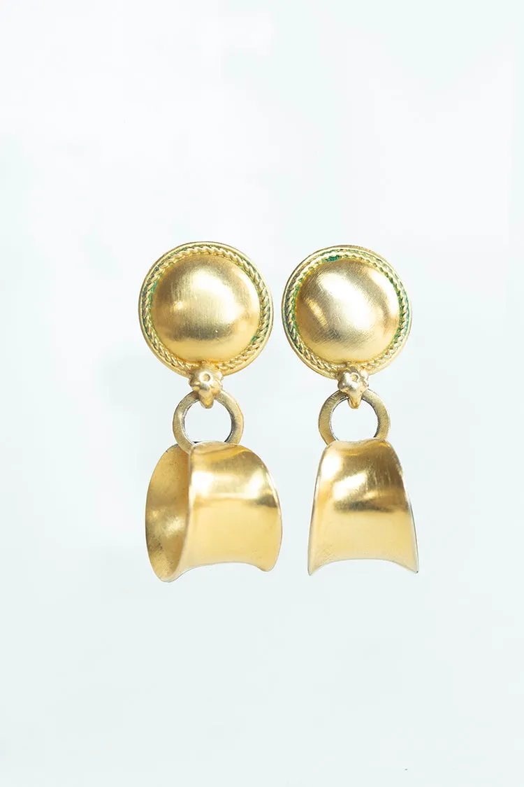 Vintage Gold Drop Clip-On Earrings