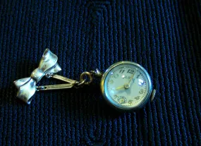 Vintage Gold Filled Crystal Ball Watch Pin Pendant