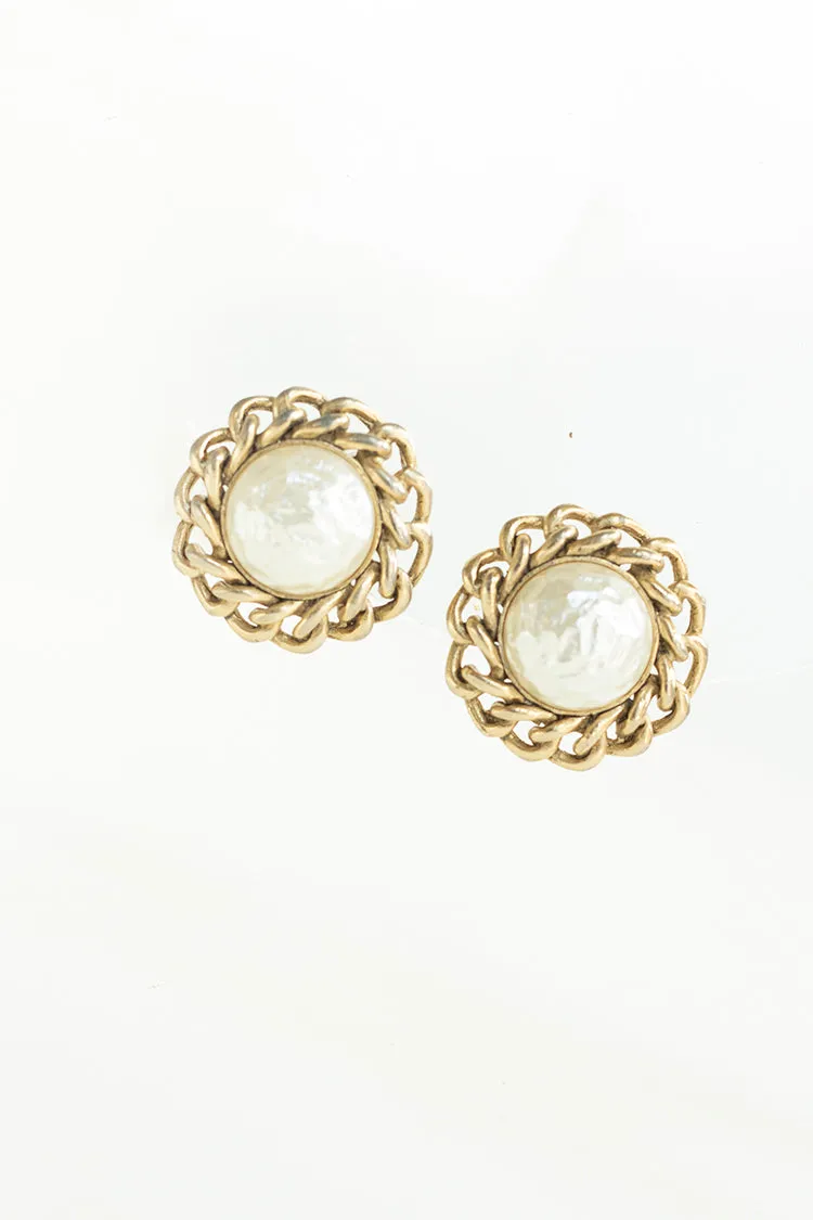 Vintage Sarah Coventry Gold and Pearl Clip-On Earrings