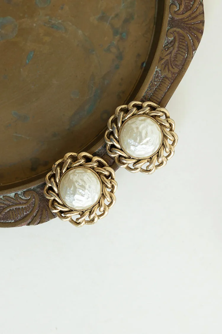 Vintage Sarah Coventry Gold and Pearl Clip-On Earrings