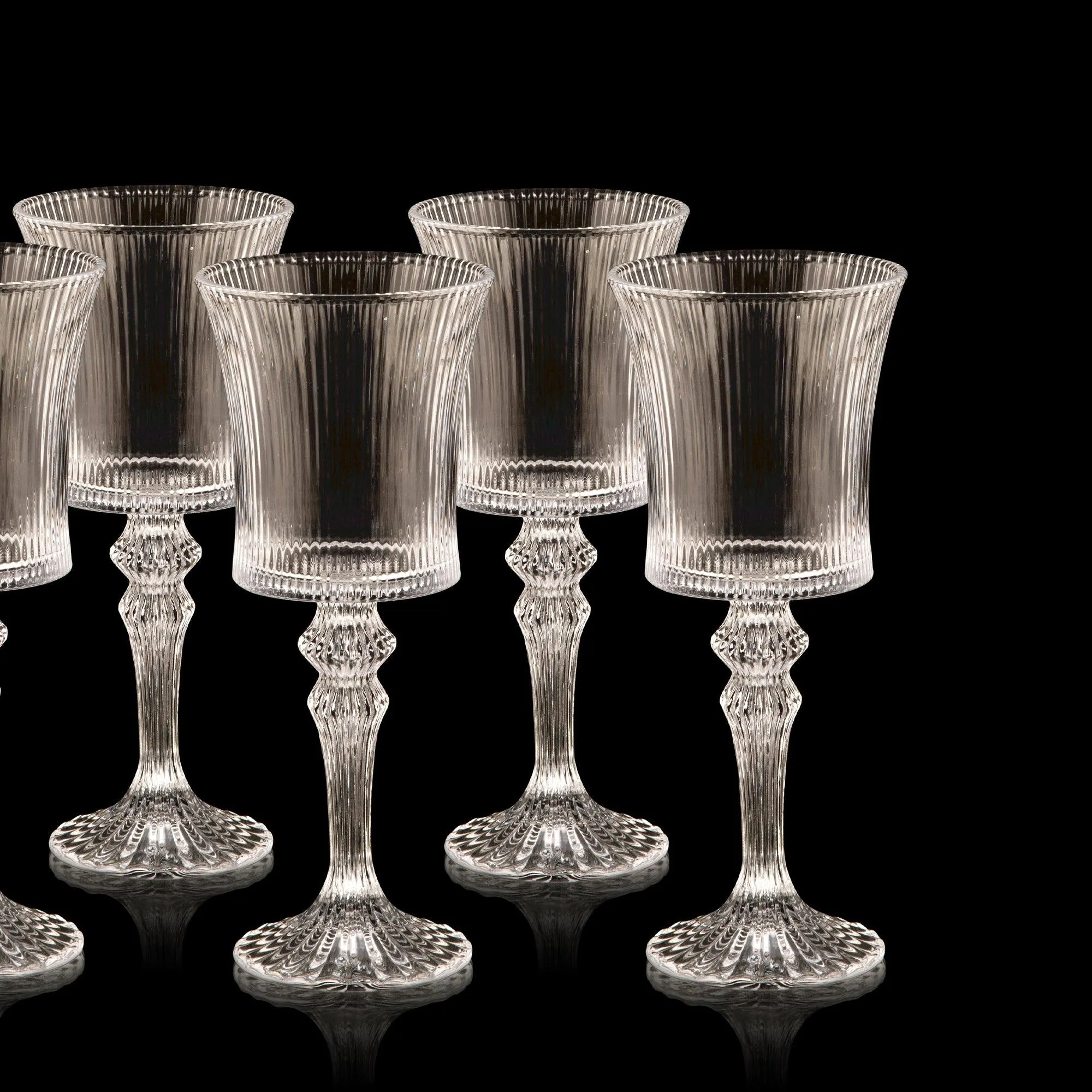 Vintage Striped Wine Glass - Set Of 6