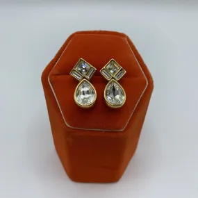 Vintage Swarovski Crystal Pierced Earrings /hg