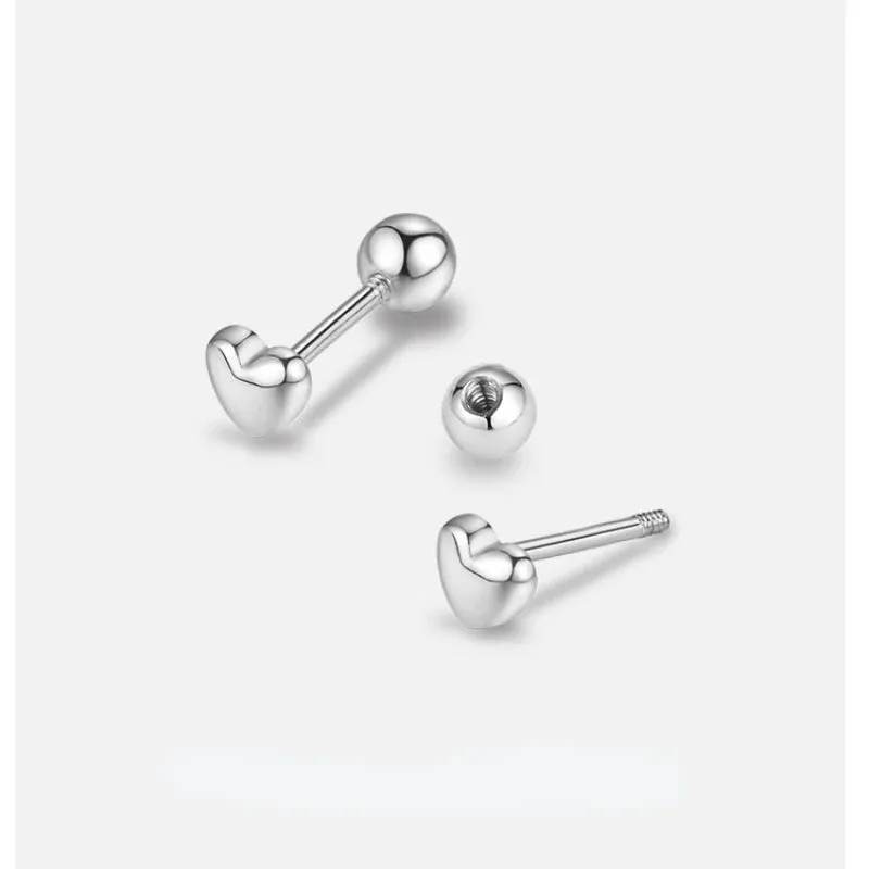 VOQ Silver Color Fashion Love Screw Stud Is Earrings for Women Students and Teenagers Jewelry Gift Korean Earrings