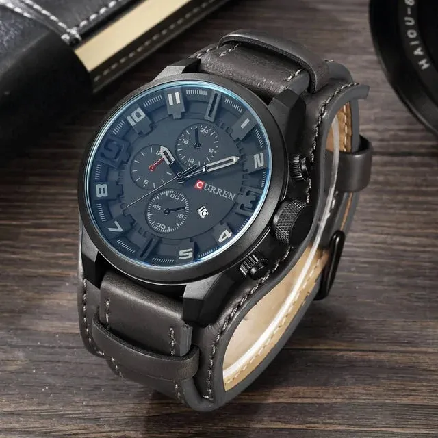 Water Resistance Quartz Leather Wristwatch