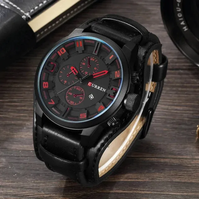 Water Resistance Quartz Leather Wristwatch