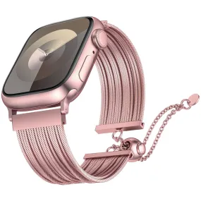 Wearlizer Compatible with Apple Watch Band Women 38mm 40mm 41mm 44mm 42mm 45mm 49mm, Dressy Stainless Steel Tassel Strap Metal Chain Bracelet for iWatch Bands Ultra SE Series 9 8 7 6 5 4 3 2 1