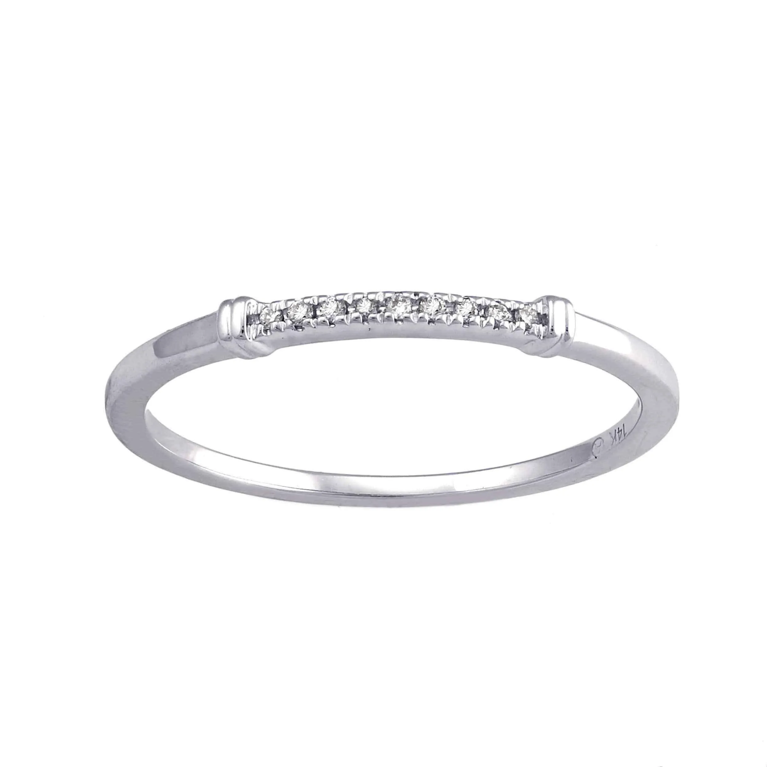 White gold diamond band rings | 14k Stackable Ring