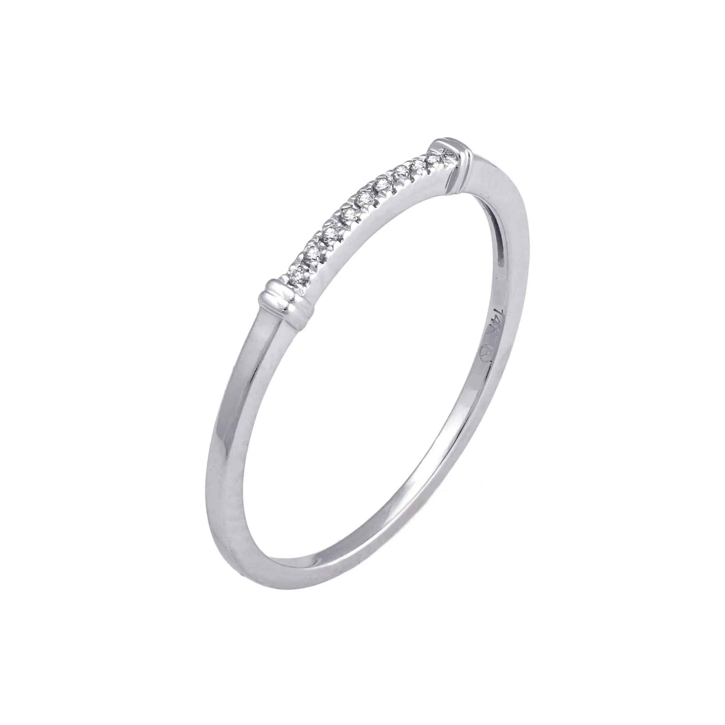 White gold diamond band rings | 14k Stackable Ring