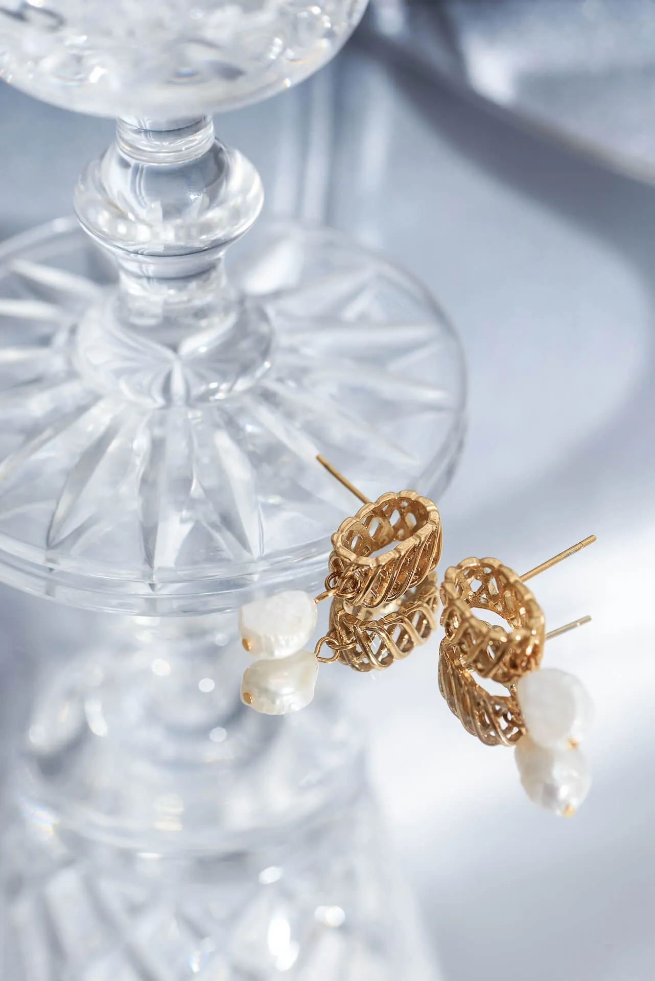 Woven Drop Pearl Earrings