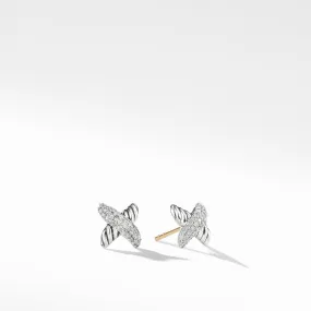 X Earrings with Diamonds