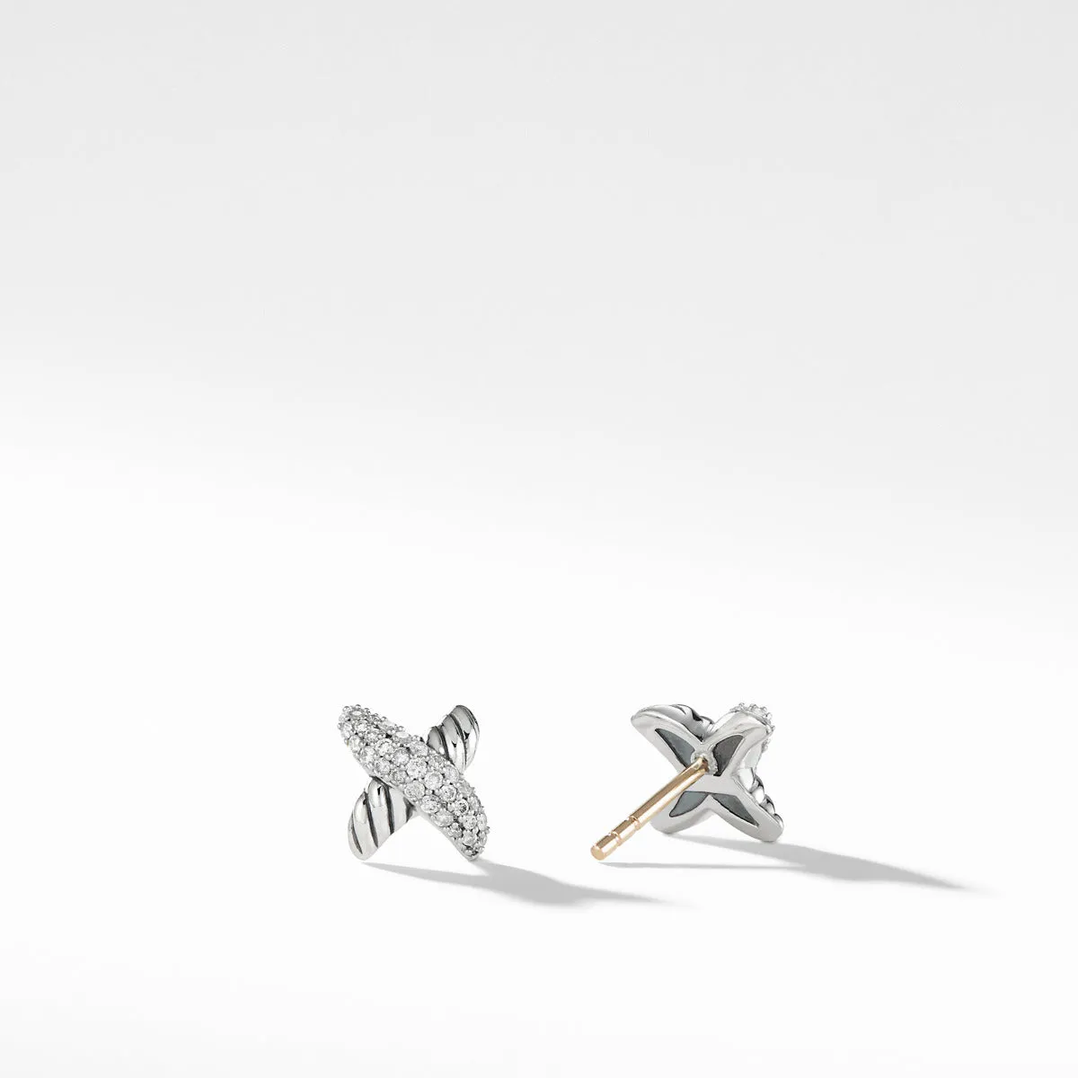 X Earrings with Diamonds