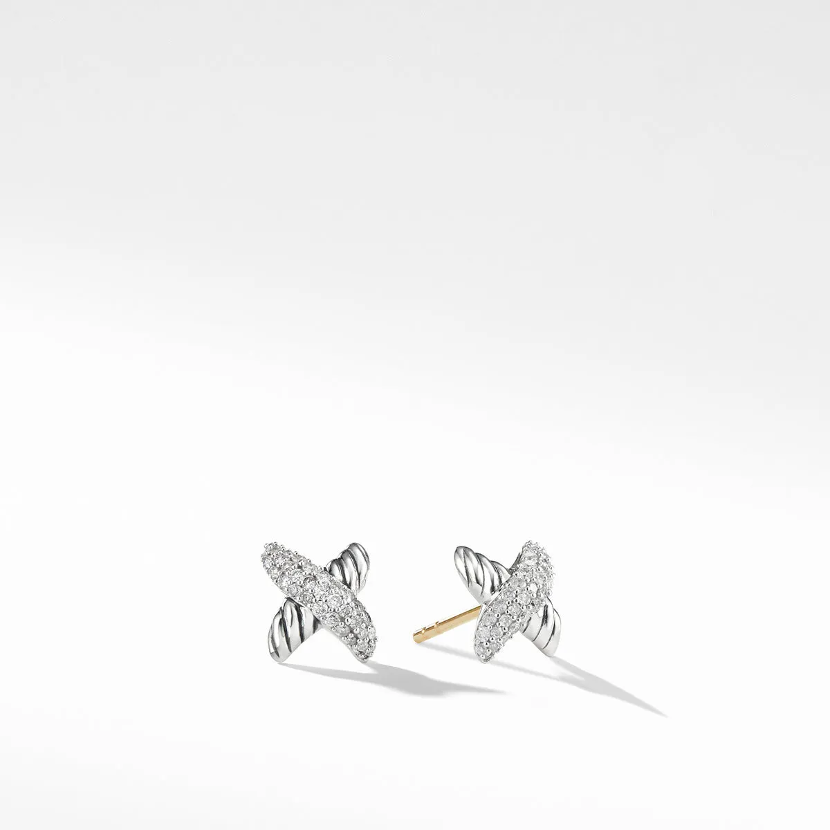 X Earrings with Diamonds