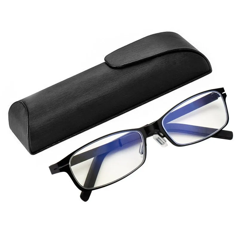 Zirosat Unisex Full Rim Rectangle Alloy Tr 90 Anti Blue Light Reading Glasses Dy1331